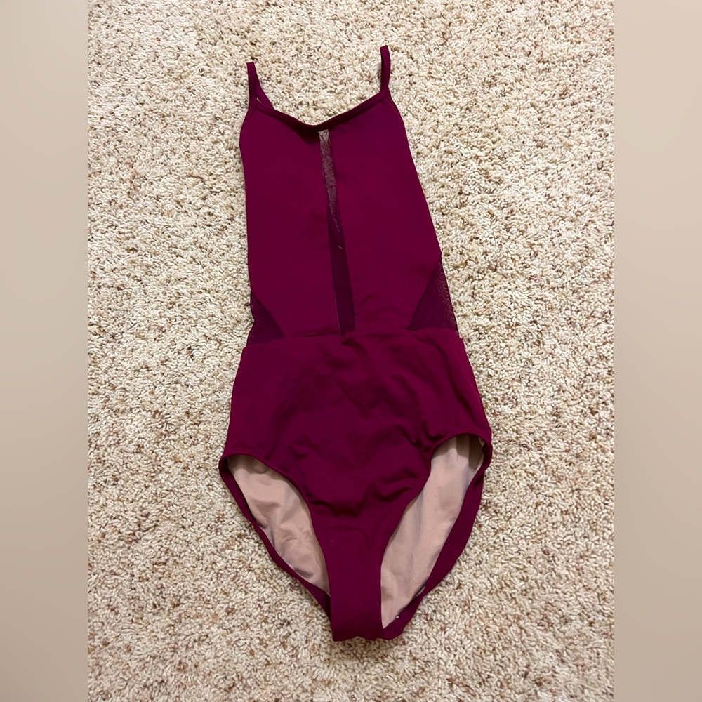 Maroon colored girls leotard
